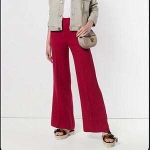 See by Chloe dusky red thick cotton textured work pants trousers size 38 us 6